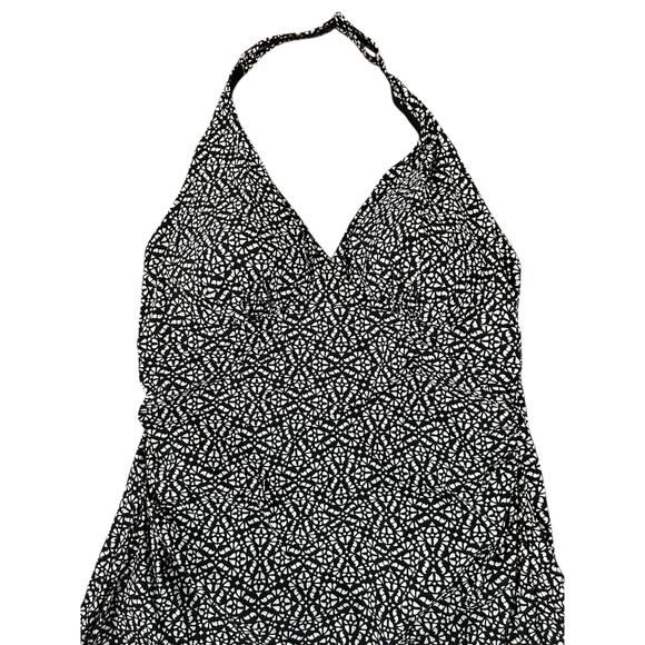 L.L. Bean Women’s Mono Halter Black White Swim Wear Dress SZ 16 - Picture 3 of 6
